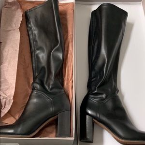 Faux leather boots